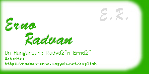 erno radvan business card